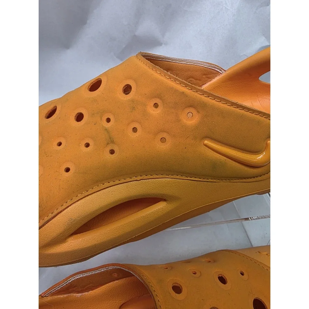 Nike (Sz 7 Y) Youth Aqua Swoosh Big Kids' Sandals Orange Peel